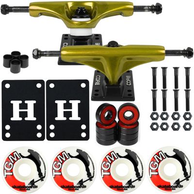 Core Skateboard Package 5.0" Trucks 52mm with White Wheels + Components (Gold Hanger/Black Base)