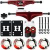 Core Skateboard Package 5.0" Trucks 52mm with White Wheels + Components (Metallic Red Hanger/White Base) view 1