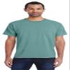 5.5 oz 100% Ringspun Cotton Garment-Dyed T-Shirt with Pocket S CYPRESS GREEN view 1