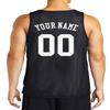 Custom Reversible Basketball Jersey - Front and Back (Adult Large, Black) view 3