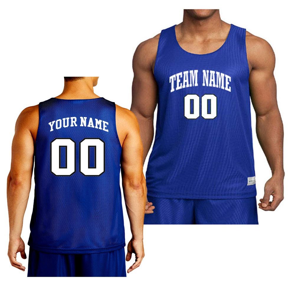 Custom Reversible Basketball Jersey - Front and Back (Adult XXX-Large, Royal Blue)