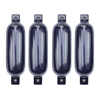 MSC Vinyl Ribbed Boat Fenders Bumpers (Navy Blue, 4.5" x 16")