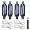MSC Vinyl Ribbed Boat Fenders Bumpers (Navy Blue, 4.5" x 16") view 2