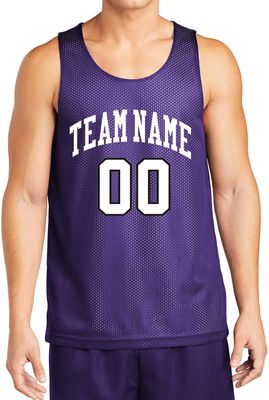 Custom Reversible Basketball Jersey - Front and Back (Adult XXX-Large, Purple)