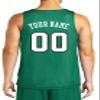Custom Reversible Basketball Jersey - Front and Back (Adult Large, Kelly Green) view 2