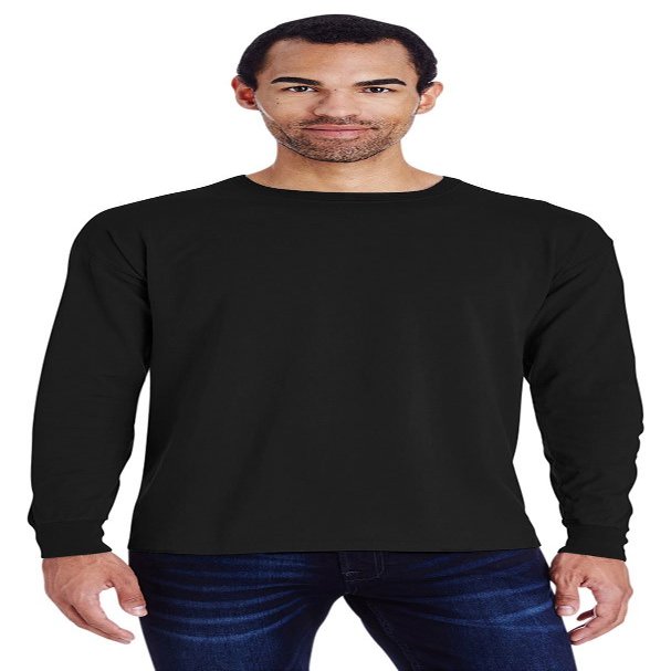 Unisex 5.5 oz., 100% Ringspun Cotton Garment-Dyed Long-Sleeve T-Shirt XL BLACK