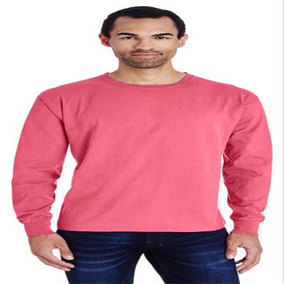 5.5 oz 100% Ringspun Cotton Garment-Dyed Long-Sleeve Shirt Pocket M CRIMSON FALL