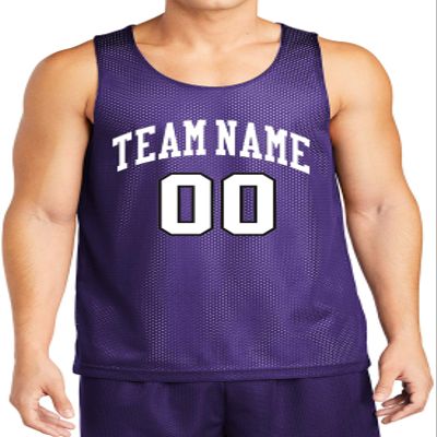 Custom Reversible Basketball Jersey - Front and Back (Adult Large, Purple)