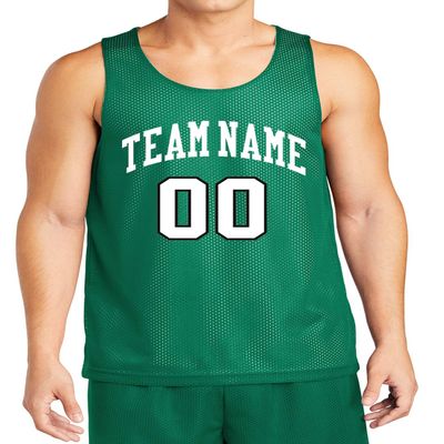 Custom Reversible Basketball Jersey - Front and Back (Adult Small, Kelly Green)