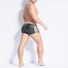 Sexy Men Lingerie Wild Male PVC Boxer Male Latex Shorts Faux Leather Brief Zipper Lace Up Costume (M) Black view 2