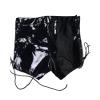 Sexy Men Lingerie Wild Male PVC Boxer Male Latex Shorts Faux Leather Brief Zipper Lace Up Costume (M) Black view 3