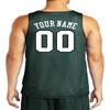 Custom Reversible Basketball Jersey - Front and Back (Adult Small, Dark Green) view 3