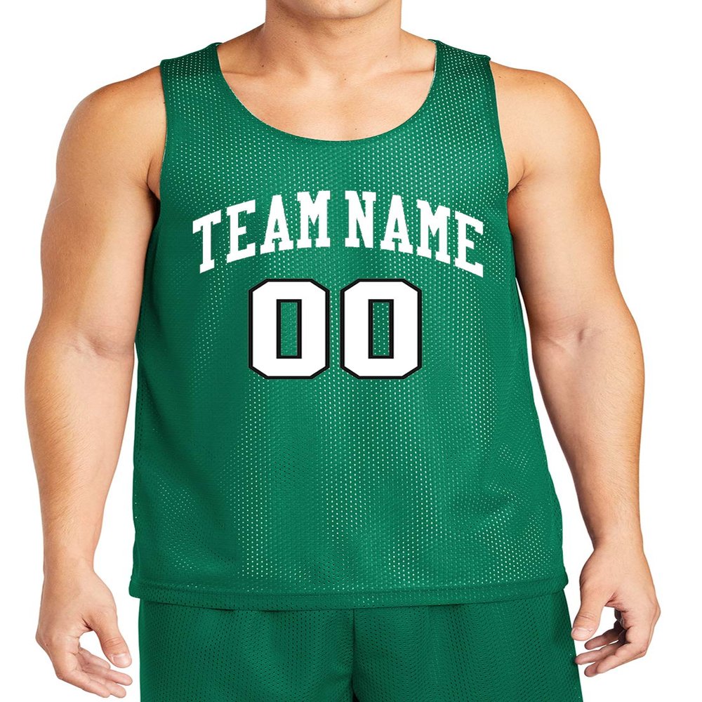 Custom Reversible Basketball Jersey - Front and Back (Adult XXX-Large, Kelly Green)