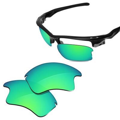 Glintbay 100% Precise-Fit Replacement Sunglass Lenses for Oakley Fast Jacket XL OO9156 - Polarized Green Mirror