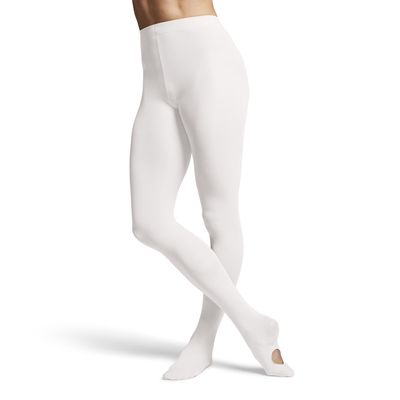 Bloch Dance Women's Contour Soft Adaptatoe Tights, White, Petite/Small