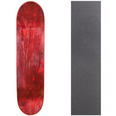 Cal 7 Blank Skateboard Deck with Grip Tape | 7.75, 8.0 and 8.25 Inch | Maple Board for Skating (8 inch, Red)