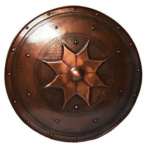 SA International Copper Antique Finish Round Design Steel Shield for Battle Great Armor Fencing Shield Mediveal Costume