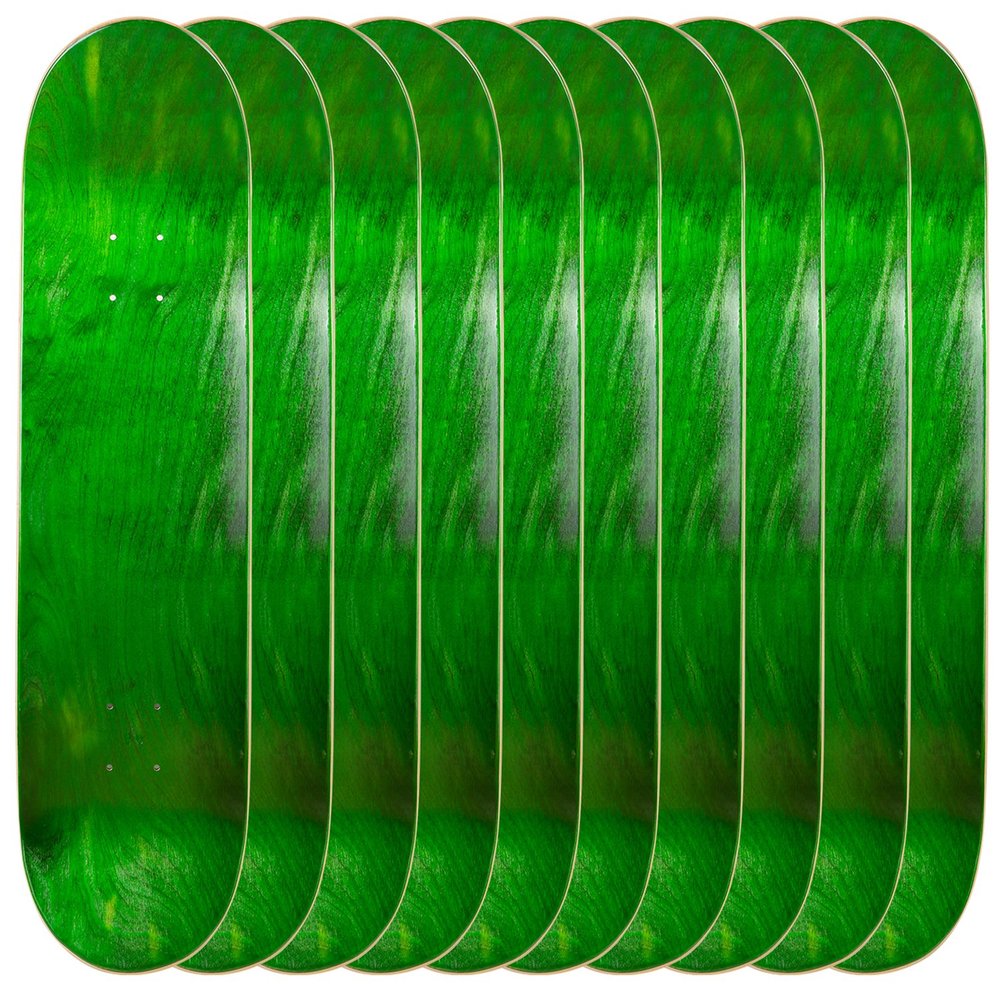 Cal 7 Blank Maple Skateboard Decks (Bundle of 10) (8 Inch, Green)