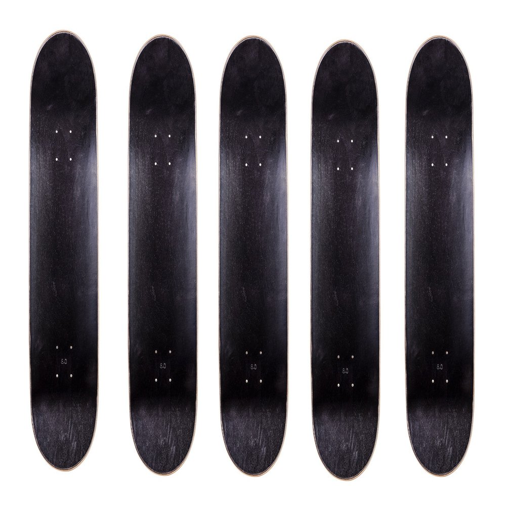 Cal 7 Blank Maple Skateboard Decks (Bundle of 5) (7.75 Inch, Black)