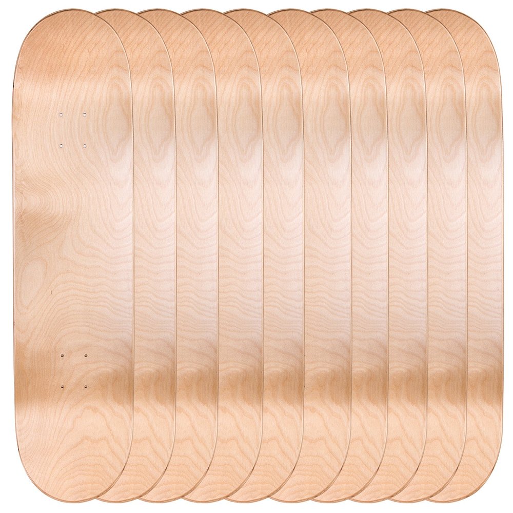Cal 7 Blank Maple Skateboard Decks (Bundle of 10) (7.75 Inch, Natural)