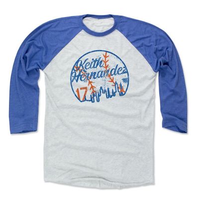 500 LEVEL Keith Hernandez 3/4 Sleeve T-Shirt (Baseball Tee, XXX-Large, Royal/Ash) - Keith Hernandez Skyball B