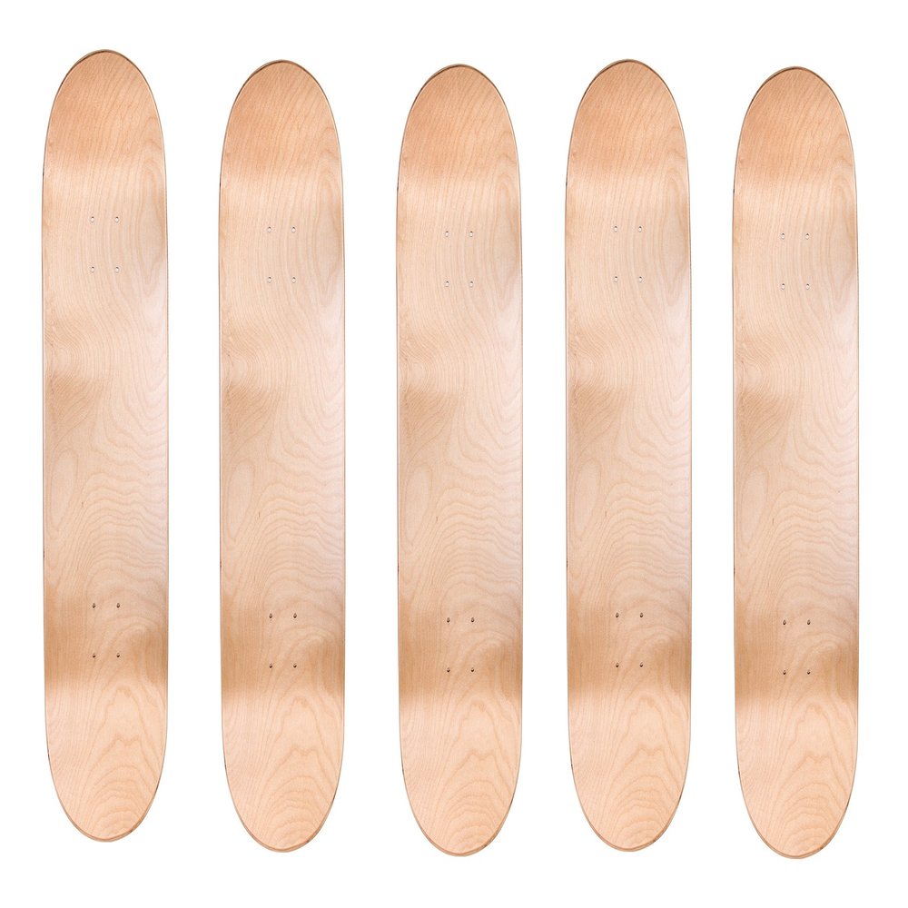 Cal 7 Blank Maple Skateboard Decks (Bundle of 5) (7.75 Inch, Natural)
