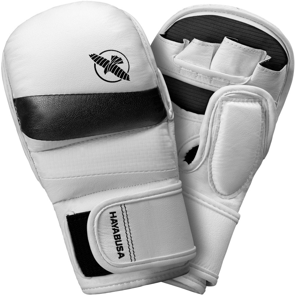 Hayabusa T3 7oz Training Sparring MMA Gloves for Men and Women - White/Black, Small