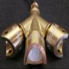 BoatPlugLight.com Yknot3-BRASS LED BOAT DRAIN PLUG LIGHT NEW TRIPLE HEAD DESIGN! 3000 LUMENS! (blue) 12 to 24 volt input. Made in the USA view 2