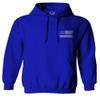 0084. American Flag Thin Blue Line Police Lives Matter Support Patriotic NY Sheriff Sweatshirt Pullover Hoodie (Royal, Small) view 2