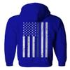 0084. American Flag Thin Blue Line Police Lives Matter Support Patriotic NY Sheriff Sweatshirt Pullover Hoodie (Royal, Small) view 3