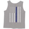 0084. American Flag Thin Blue Line Police Lives Matter Support Patriotic NY Sheriff Men's Tank Top (Light Gray Small) view 3