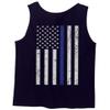 0084. American Flag Thin Blue Line Police Lives Matter Support Patriotic NY Sheriff Men's Tank Top (Navy Blue, X-Large) view 3
