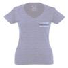 0084. American Flag Thin Blue Line Police Lives Matter Support Patriotic NY Sheriff for Women V Neck Fitted T Shirt (Light Gray Medium) view 2