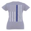0084. American Flag Thin Blue Line Police Lives Matter Support Patriotic NY Sheriff for Women V Neck Fitted T Shirt (Light Gray Medium) view 3