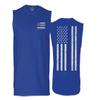 0084. American Flag Thin Blue Line Police Lives Matter Support Patriotic NY Sheriff Men's Muscle Tank Sleeveles t Shirt (Royal Small) view 1