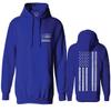 0084. American Flag Thin Blue Line Police Lives Matter Support Patriotic NY Sheriff Sweatshirt Pullover Hoodie (Royal, Large) view 1