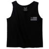 0084. American Flag Thin Blue Line Police Lives Matter Support Patriotic NY Sheriff Men's Tank Top (Black, 2X-Large) view 2