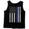 0084. American Flag Thin Blue Line Police Lives Matter Support Patriotic NY Sheriff Men's Tank Top (Black, 2X-Large) view 3