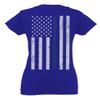 0084. American Flag Thin Blue Line Police Lives Matter Support Patriotic NY Sheriff for Women V Neck Fitted T Shirt (Royal Small) view 3