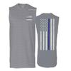 0084. American Flag Thin Blue Line Police Lives Matter Support Patriotic NY Sheriff Men's Muscle Tank Top Sleeveless t Shirt view 1