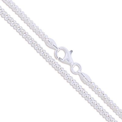 Sterling Silver Diamond-Cut Popcorn Chain 1.3mm Solid 925 Italy New Necklace 20"