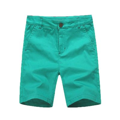 BASADINA Boys Shorts with Adjustable Waist School Chino Shorts for Kid 5-14 Years Green