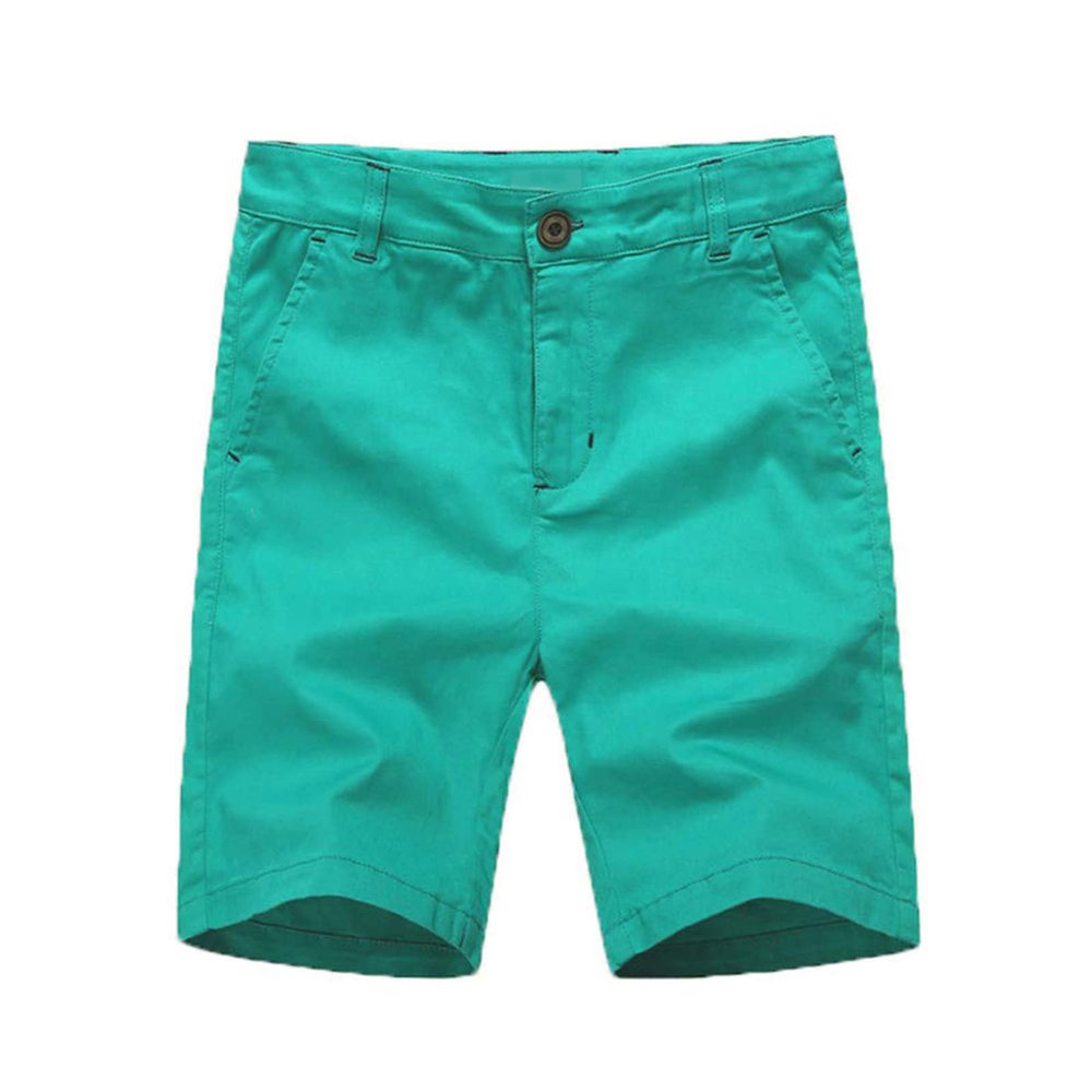 BASADINA Boys Shorts with Adjustable Waist School Chino Shorts for Kid 5-14 Years Green