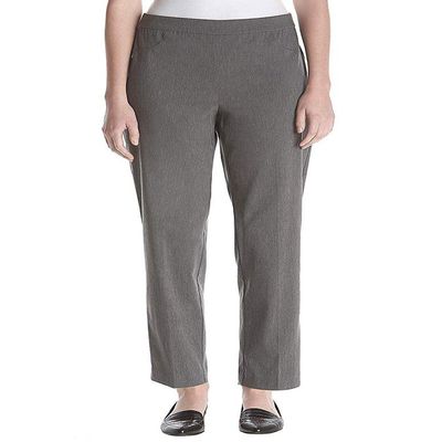 Alfred Dunner Women's Allure Pants, Charcoal, 16