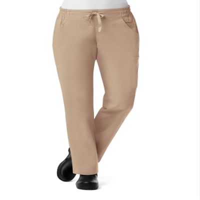 Maevn Blossom Signature Ladies Mesh Pocket 3-Quaters Elastic Band Pant Khaki