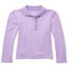 The Children's Place Girls' Long Sleeve Ruffle Pique Polo, Purple Prose Single, X-Large view 1