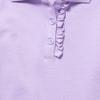 The Children's Place Girls' Long Sleeve Ruffle Pique Polo, Purple Prose Single, X-Large view 2
