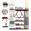 Flintar Wall Mount Cue Rack, Premium Quality Made in Taiwan, Billiards Pool Cue Stick holder, Real Solid Hardwood, Improved Direct Wall Mounting, Cue Rack Only, Mahogany Finish view 4