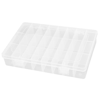 Aexit Plastic 24 Tool Organizers Compartments Electronic Component Jewelry Storage Tool Boxes Box Clear