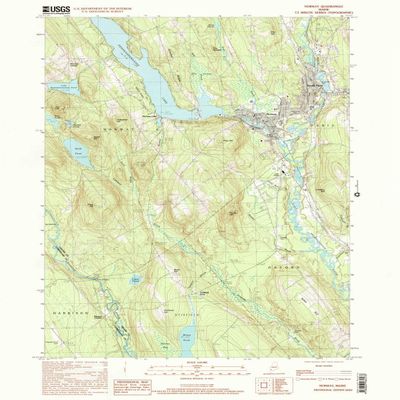 YellowMaps Norway ME topo map, 1:24000 Scale, 7.5 X 7.5 Minute, Historical, 2000, Updated 2001, 26.8 x 21.5 in - Tyvek
